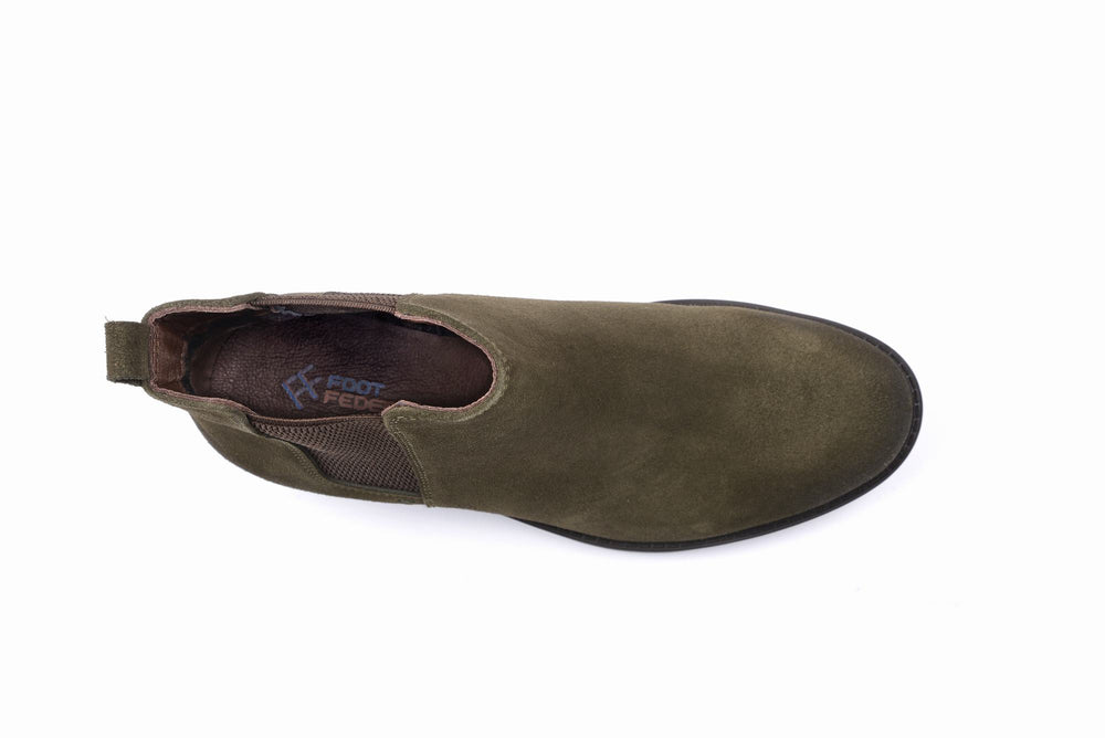 
                  
                    Load image into Gallery viewer, FOOT FEDERATION CHELSEA MENS BOOT SUEDE ARMY GREEN
                  
                