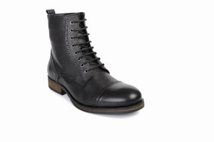 
                  
                    Load image into Gallery viewer, FOOT FEDERATION DERBY CAP-TOE MENS BOOT BLACK
                  
                