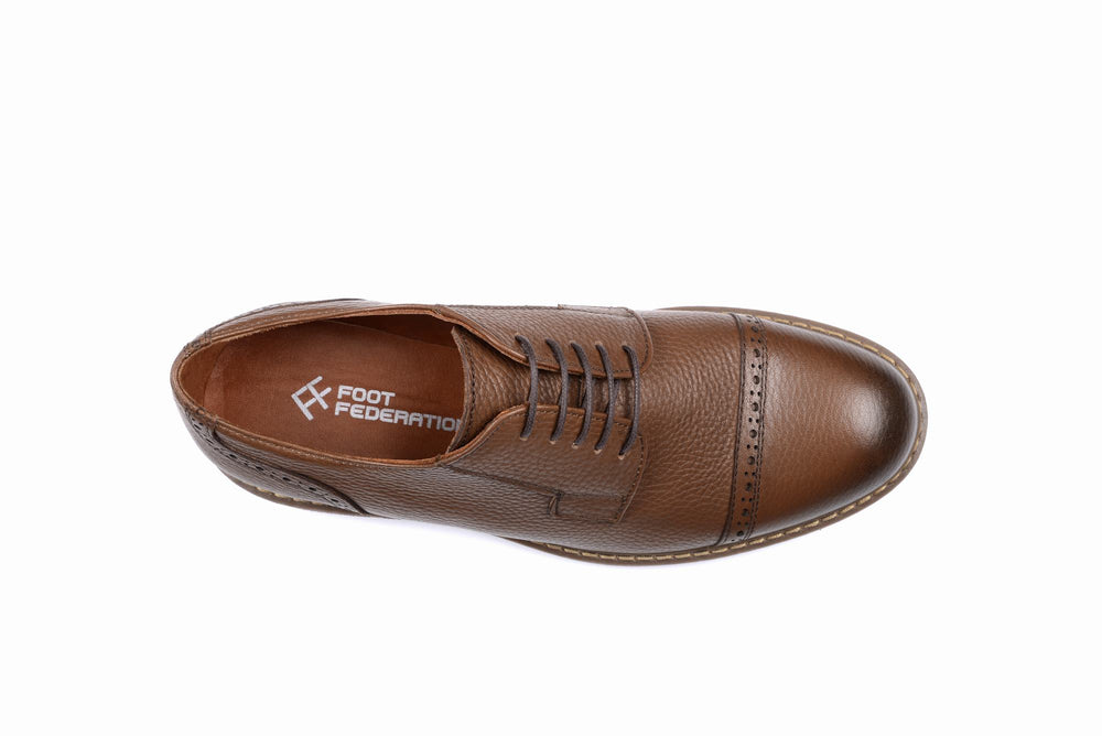 
                  
                    Load image into Gallery viewer, FOOT FEDERATION DERBY CAP-TOE MENS SHOE WALNUT
                  
                