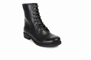 
                  
                    Load image into Gallery viewer, FOOT FEDERATION CAULK DERBY CAP-TOE WOMEN&amp;#39;S BOOT BLACK
                  
                