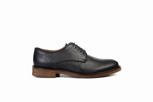 
                  
                    Load image into Gallery viewer, FOOT FEDERATION DERBY PLAIN-TOE MENS SHOE BLACK
                  
                