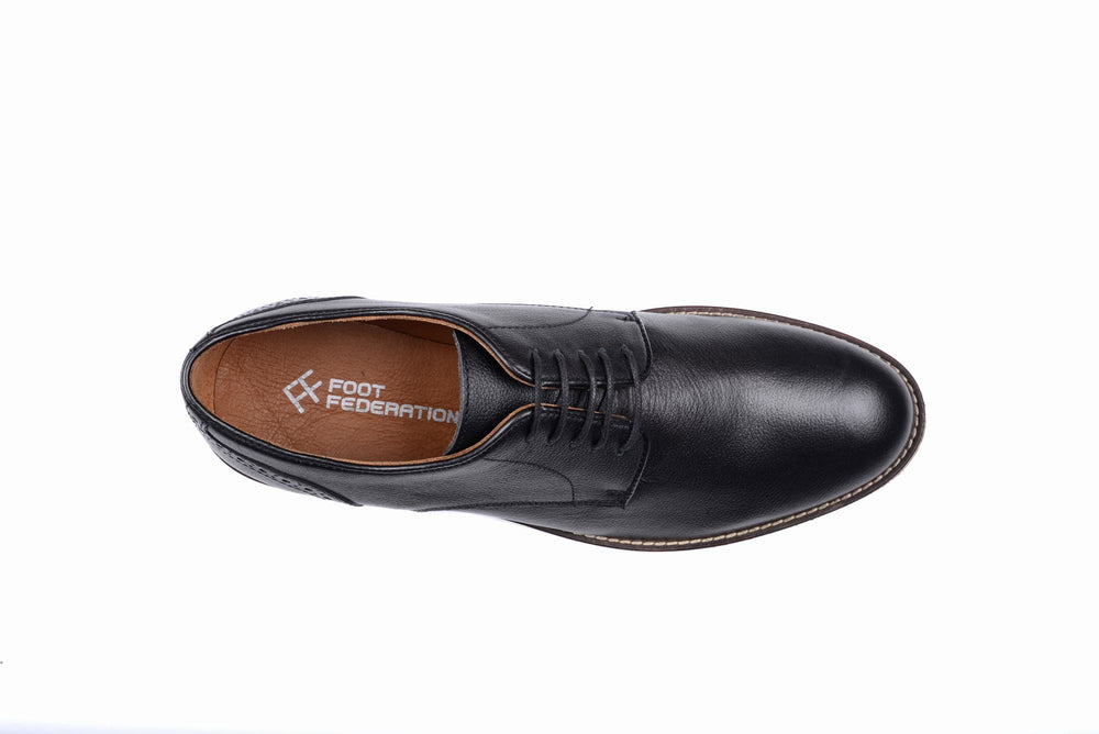 
                  
                    Load image into Gallery viewer, FOOT FEDERATION DERBY PLAIN-TOE MENS SHOE BLACK
                  
                