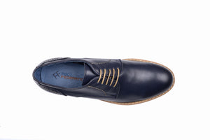 
                  
                    Load image into Gallery viewer, FOOT FEDERATION CITY DERBY PLAIN-TOE MENS SHOE NAVY BLUE
                  
                