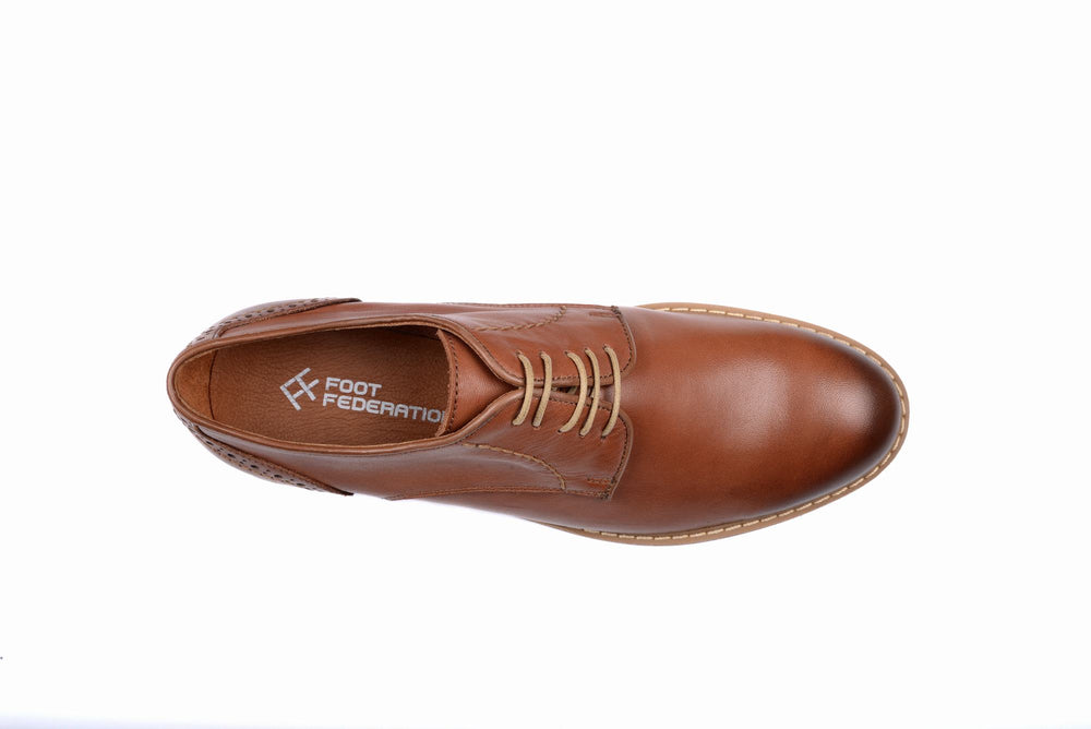 
                  
                    Load image into Gallery viewer, FOOT FEDERATION CITY DERBY PLAIN-TOE MENS SHOE TOBACCO
                  
                