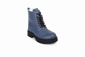 
                  
                    Load image into Gallery viewer, FOOT FEDERATION DERBY WINGTIP KIDS&amp;#39; BOOT BLUE
                  
                