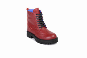 
                  
                    Load image into Gallery viewer, FOOT FEDERATION DERBY WINGTIP KIDS&amp;#39; BOOT RED
                  
                