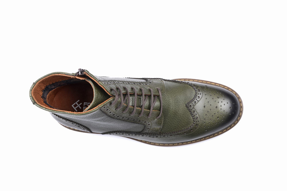 
                  
                    Load image into Gallery viewer, FOOT FEDERATION DERBY WINGTIP MENS BOOT ARMY GREEN
                  
                