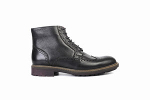 
                  
                    Load image into Gallery viewer, FOOT FEDERATION DERBY WINGTIP MENS BOOT BLACK
                  
                