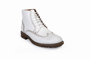 
                  
                    Load image into Gallery viewer, FOOT FEDERATION DERBY WINGTIP MENS BOOT WHITE
                  
                