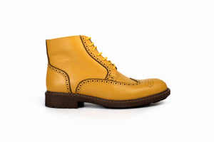 
                  
                    Load image into Gallery viewer, FOOT FEDERATION DERBY WINGTIP MENS BOOT YELLOW
                  
                