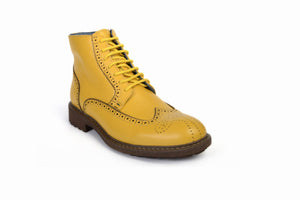 
                  
                    Load image into Gallery viewer, FOOT FEDERATION DERBY WINGTIP MENS BOOT YELLOW
                  
                