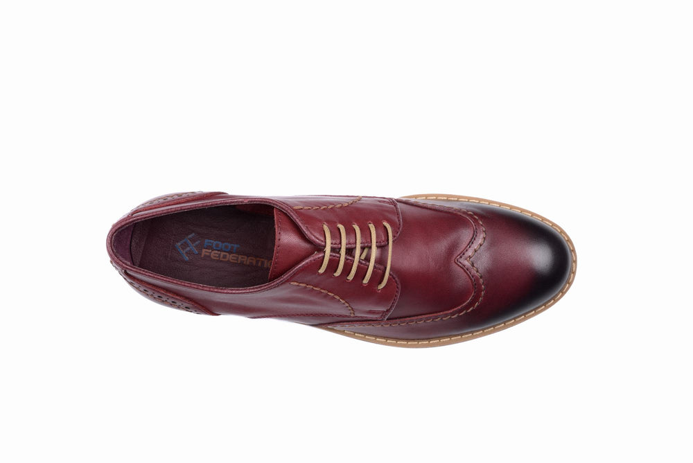 
                  
                    Load image into Gallery viewer, FOOT FEDERATION CITY DERBY WINGTIP MENS SHOE BURGUNDY
                  
                