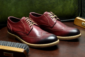 
                  
                    Load image into Gallery viewer, FOOT FEDERATION CITY DERBY WINGTIP MENS SHOE BURGUNDY
                  
                