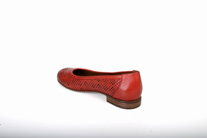 
                  
                    Load image into Gallery viewer, FOOT FEDERATION OPENWORK FLAT WOMEN&amp;#39;S SHOE RED
                  
                