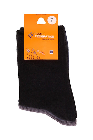 
                  
                    Load image into Gallery viewer, FOOT FEDERATION KIDS&amp;#39; SOCKS TRIO 3 PCS PACK PLAIN NAVY-GRAY-BLACK
                  
                