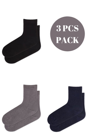 
                  
                    Load image into Gallery viewer, FOOT FEDERATION KIDS&amp;#39; SOCKS TRIO 3 PCS PACK PLAIN NAVY-GRAY-BLACK
                  
                