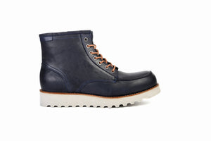 
                  
                    Load image into Gallery viewer, FOOT FEDERATION RED WING MOC TOE MENS BOOT NAVY BLUE
                  
                