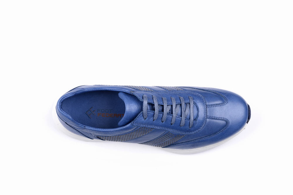 
                  
                    Load image into Gallery viewer, FOOT FEDERATION CITY LACE-UP SNEAKER MENS SHOE BLUE
                  
                