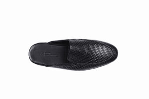 
                  
                    Laden Sie das Bild in den Galerie-Viewer, FOOT FEDERATION KNIT PATTERN MOC-TOE MEN&amp;#39;S LEATHER SLIPPER BLACK
                  
                