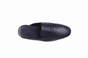 
                  
                    Laden Sie das Bild in den Galerie-Viewer, FOOT FEDERATION KNIT PATTERN MOC-TOE MEN&amp;#39;S LEATHER SLIPPER NAVY BLUE
                  
                