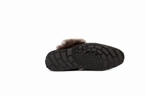 
                  
                    Laden Sie das Bild in den Galerie-Viewer, FOOT FEDERATION NATURAL FUR LINED WINGTIP MEN&amp;#39;S LEATHER SLIPPER BROWN
                  
                