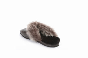 
                  
                    Laden Sie das Bild in den Galerie-Viewer, FOOT FEDERATION NATURAL FUR LINED WINGTIP MEN&amp;#39;S LEATHER SLIPPER BROWN
                  
                