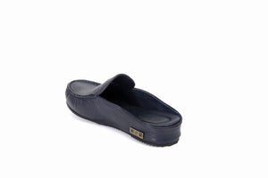 
                  
                    Load image into Gallery viewer, FOOT FEDERATION MOC-TOE MEN&amp;#39;S LEATHER SLIPPER NAVY BLUE
                  
                