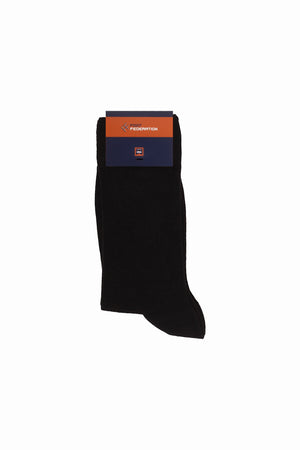 
                  
                    Load image into Gallery viewer, FOOT FEDERATION 240 STITCH MID-CALF COTTON MEN&amp;#39;S DRESS SOCK BLUE BLACK
                  
                