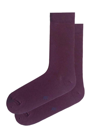 
                  
                    Laden Sie das Bild in den Galerie-Viewer, FOOT FEDERATION 240 STITCH MID-CALF COTTON MEN&amp;#39;S DRESS EGGPLANT
                  
                