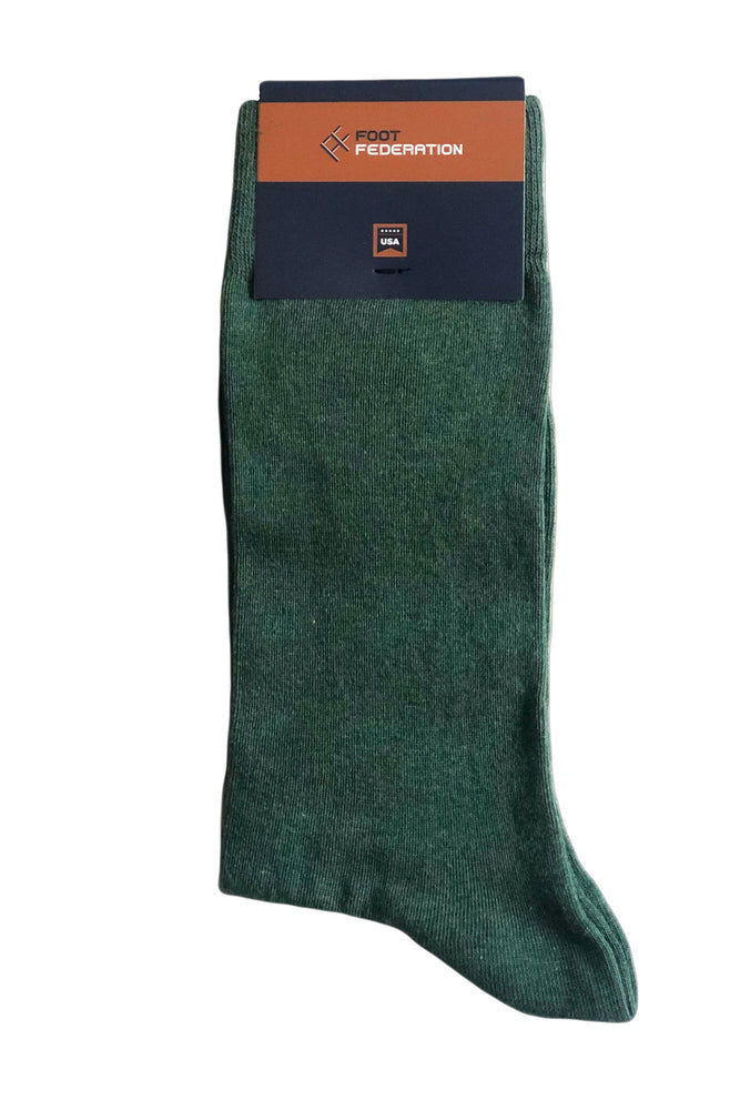 FOOT FEDERATION 240 STITCH MID-CALF COTTON MEN'S DRESS SOCK GREEN Foot Federation FOOT FEDERATION 240 STITCH MID-CALF COTTON MEN'S DRESS SOCK GREEN Foot Federation