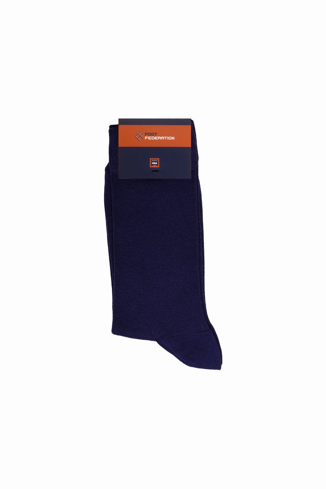 
                  
                    Laden Sie das Bild in den Galerie-Viewer, FOOT FEDERATION 240 STITCH MID-CALF COTTON MEN&amp;#39;S DRESS SOCK INDIGO BLUE
                  
                