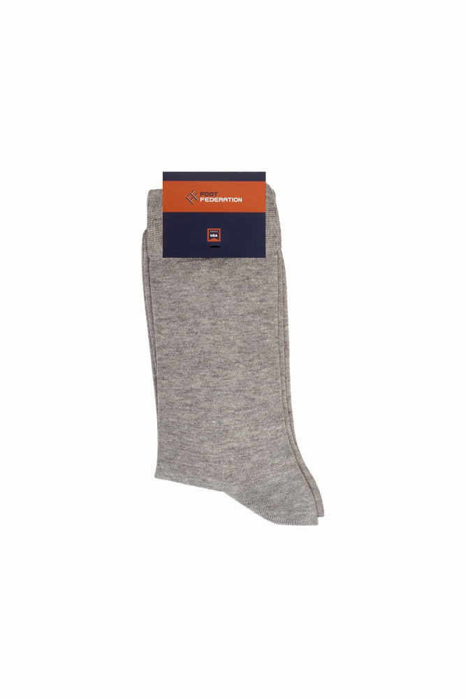 
                  
                    Load image into Gallery viewer, FOOT FEDERATION 240 STITCH MID-CALF COTTON MEN&amp;#39;S DRESS SOCK LIGHT GRAY
                  
                