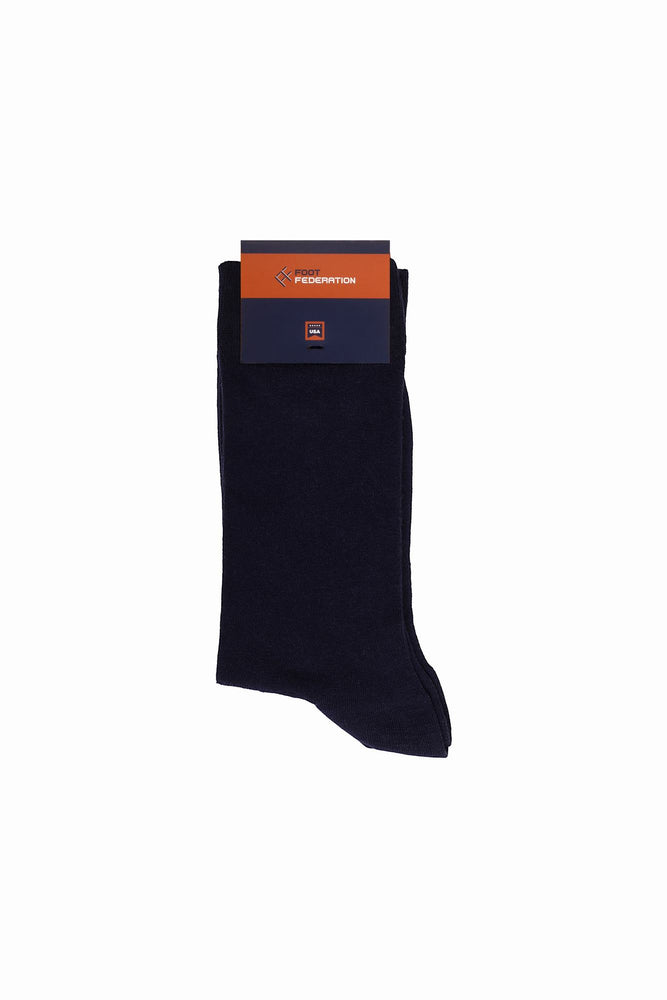 
                  
                    Laden Sie das Bild in den Galerie-Viewer, FOOT FEDERATION 240 STITCH MID-CALF COTTON MEN&amp;#39;S DRESS SOCK NAVY BLUE
                  
                