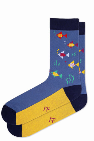 
                  
                    Laden Sie das Bild in den Galerie-Viewer, FOOT FEDERATION AQUA LIFE 200 STITCH MID-CALF COTTON MEN&amp;#39;S DRESS SOCK BLUE
                  
                