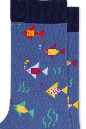 
                  
                    Laden Sie das Bild in den Galerie-Viewer, FOOT FEDERATION AQUA LIFE 200 STITCH MID-CALF COTTON MEN&amp;#39;S DRESS SOCK BLUE
                  
                