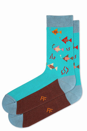 
                  
                    Laden Sie das Bild in den Galerie-Viewer, FOOT FEDERATION AQUA LIFE 200 STITCH MID-CALF COTTON MEN&amp;#39;S DRESS SOCK TURQUOISE
                  
                