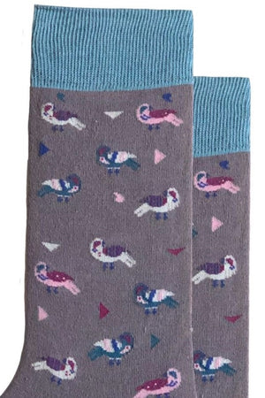 
                  
                    Laden Sie das Bild in den Galerie-Viewer, FOOT FEDERATION BIRDS 200 STITCH MID-CALF COTTON MEN&amp;#39;S DRESS SOCK ARMY GREY
                  
                