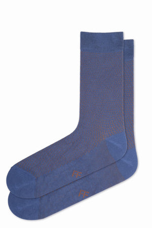 
                  
                    Laden Sie das Bild in den Galerie-Viewer, FOOT FEDERATION CUT LINES 200 STITCH MID-CALF COTTON MEN&amp;#39;S DRESS SOCK BLUE
                  
                