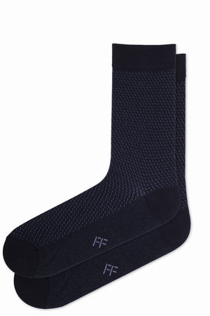 
                  
                    Laden Sie das Bild in den Galerie-Viewer, FOOT FEDERATION CUT LINES 200 STITCH MID-CALF COTTON MEN&amp;#39;S DRESS SOCK NAVY BLUE
                  
                