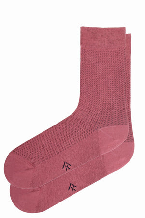 
                  
                    Laden Sie das Bild in den Galerie-Viewer, FOOT FEDERATION CUT LINES 200 STITCH MID-CALF COTTON MEN&amp;#39;S DRESS SOCK ROSE
                  
                