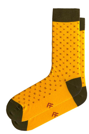 
                  
                    Laden Sie das Bild in den Galerie-Viewer, FOOT FEDERATION DELAWARE 200 STITCH MID-CALF COTTON MEN&amp;#39;S DRESS SOCK YELLOW
                  
                