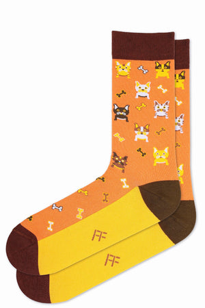 
                  
                    Laden Sie das Bild in den Galerie-Viewer, FOOT FEDERATION FRENCH BULLDOG  200 STITCH MID-CALF COTTON MEN&amp;#39;S DRESS SOCK ORANGE
                  
                