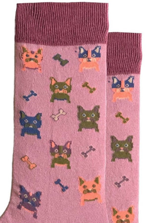 
                  
                    Laden Sie das Bild in den Galerie-Viewer, FOOT FEDERATION FRENCH BULLDOG  200 STITCH MID-CALF COTTON MEN&amp;#39;S DRESS SOCK ROSE
                  
                