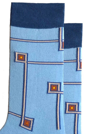 
                  
                    Laden Sie das Bild in den Galerie-Viewer, FOOT FEDERATION LINES 200 STITCH MID-CALF COTTON MEN&amp;#39;S DRESS SOCK BLUE
                  
                