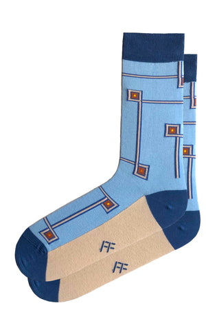 
                  
                    Laden Sie das Bild in den Galerie-Viewer, FOOT FEDERATION LINES 200 STITCH MID-CALF COTTON MEN&amp;#39;S DRESS SOCK BLUE
                  
                