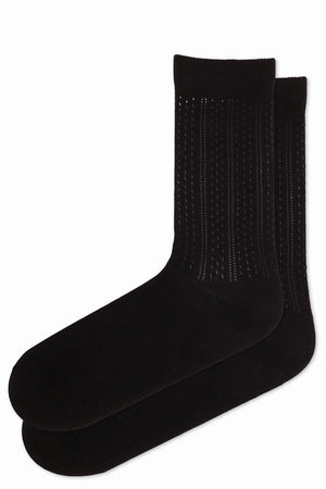 
                  
                    Laden Sie das Bild in den Galerie-Viewer, FOOT FEDERATION PUNTOS OPENWORK MID-CALF COTTON MEN&amp;#39;S DRESS SOCK BLACK
                  
                