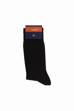 
                  
                    Laden Sie das Bild in den Galerie-Viewer, FOOT FEDERATION PUNTOS OPENWORK MID-CALF COTTON MEN&amp;#39;S DRESS SOCK BLACK
                  
                