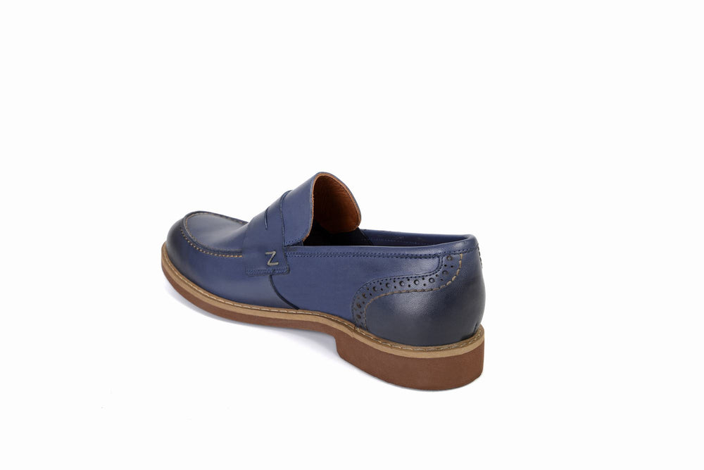 
                  
                    Load image into Gallery viewer, FOOT FEDERATION CITY PENNY LOAFER MENS SHOE BLUE
                  
                