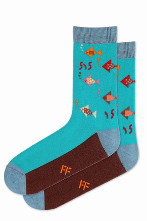 
                  
                    Laden Sie das Bild in den Galerie-Viewer, FOOT FEDERATION AQUA LIFE MID-CALF COTTON WOMEN&amp;#39;S SOCK TURQUOISE
                  
                