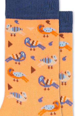 
                  
                    Laden Sie das Bild in den Galerie-Viewer, FOOT FEDERATION BIRDS MID-CALF COTTON WOMEN&amp;#39;S DRESS SOCK ORANGE
                  
                